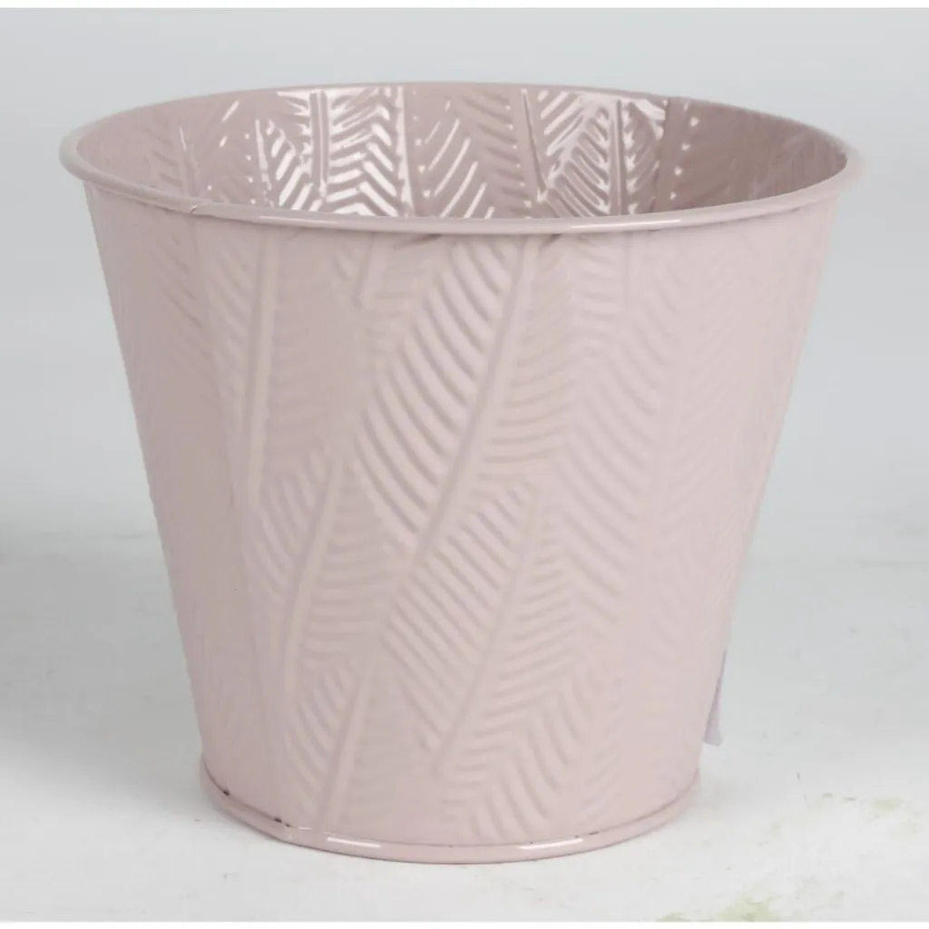 Cache-pot Métal à Motif Feuilles 14,5cm - Set de 12 Pots de Décoration