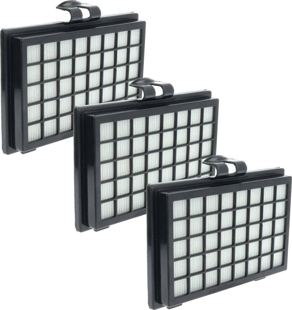 vhbw 3x Staubsaugerfilter kompatibel mit Fakir E 240 Staubsauger - HEPA-Filter Schwarz Weiß