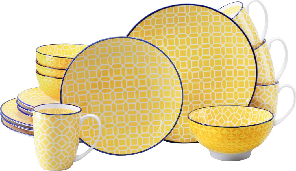 CreaTable, 24761, Mediterran Curry, Kombiservice 16-tlg, Steinzeug