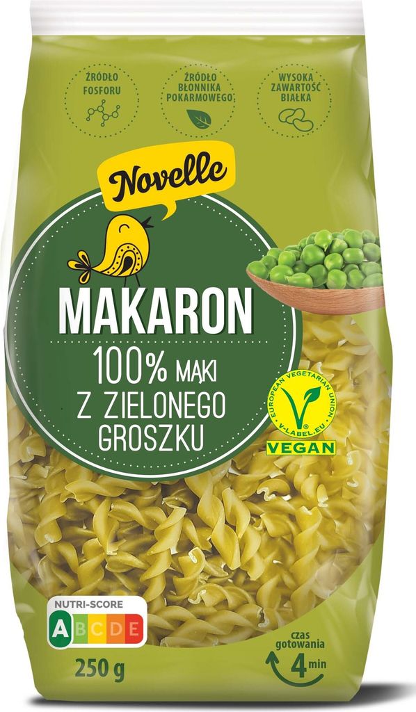 MAKARON PROTEINOWY (Z GROSZKU ZIELONEGO) ŚWIDERKI 250 g - Zdjęcie produktu 