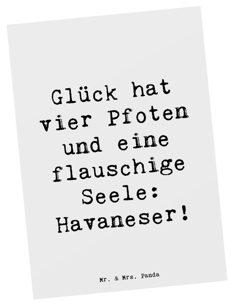 Mr. & Mrs. Panda Postkarte Spruch Havaneser Glück - Weiß - Geschenk, Grußkarte, Hundeliebhaber, treue Freunde, bildkarte, Hunderasse, Hunde, Ans...