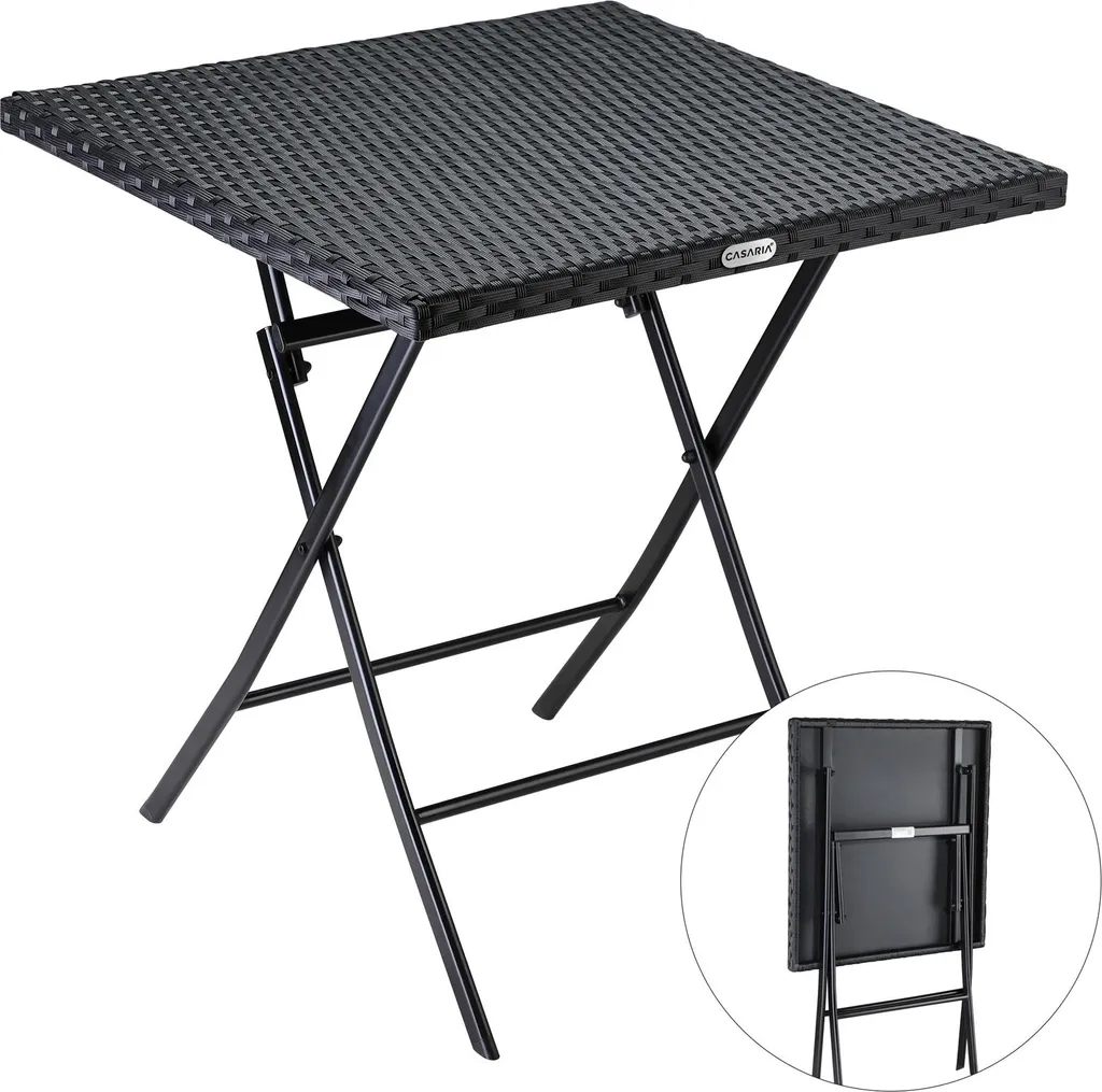 Table de balcon pliante idéale pour petits espaces et camping 65x65cm