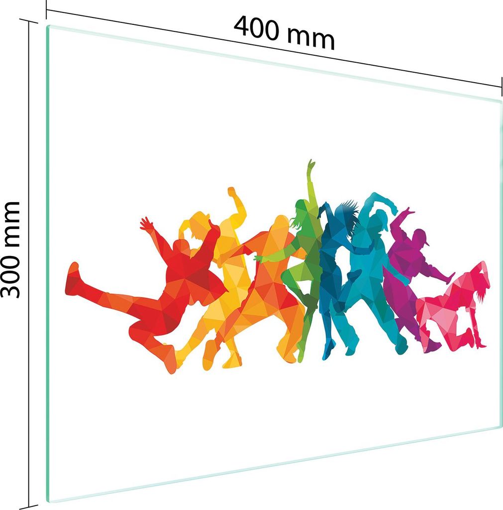 Schneidebrett Herdabdeckplatte Multiglasschneidplatte 40x30 cm Bunt Personen