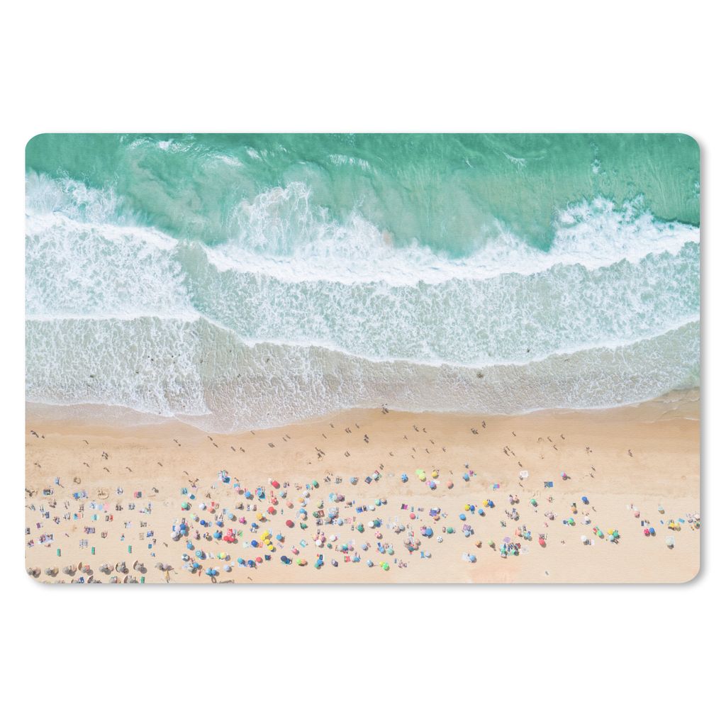 MuchoWow Schreibtischunterlage Meer - Strand - Sonnenschirme - Wasser - Sommer 60x40 cm - XXL Mauspad - Großes Mauspad