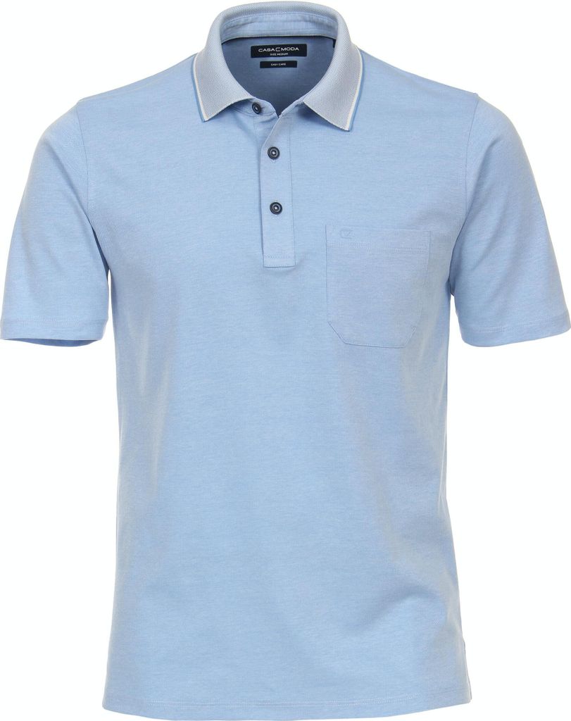 Casa Moda Poloshirt kurzarm hellblau Brusttasche