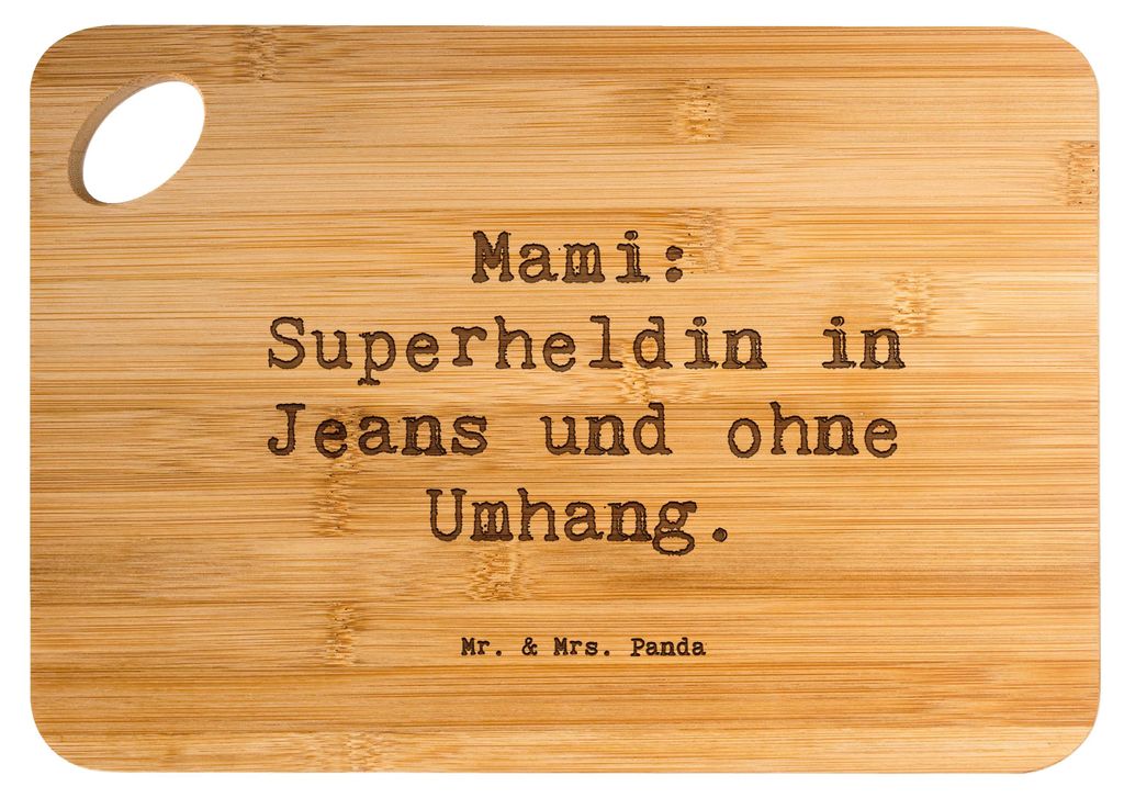 Mr. & Mrs. Panda Frühstücksbrett Spruch Mami Superheldin - Produktbild 