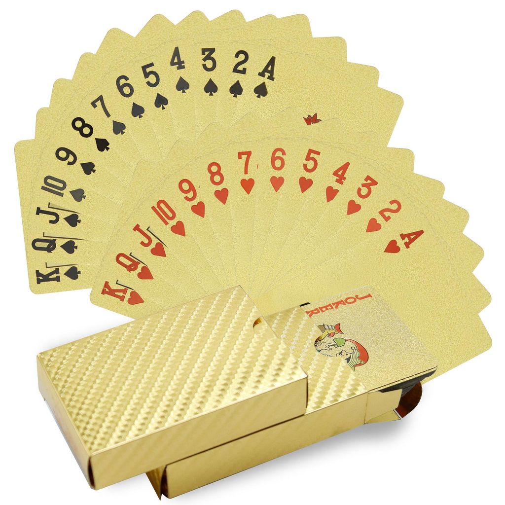 Pokerkarten 2 Decks, Gold-Design, Wasserdicht (PVC) Produktbild 