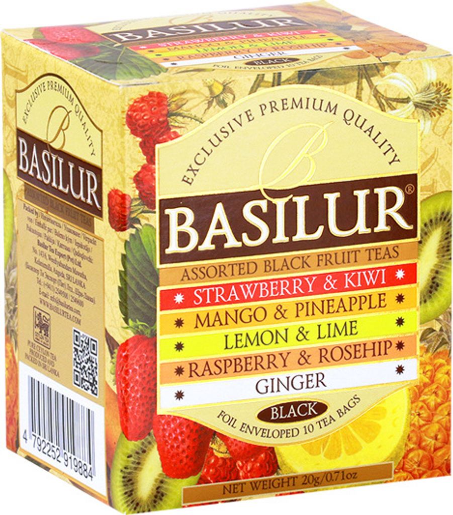 BASILUR Assorted Magic Fruits Teebeutel 5 Geschmacksrichtungen 10 St. 20g