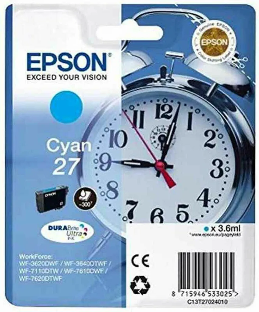 Cartuccia Epson 27 Ciano Originale C13T27024012 | Serie Sveglia