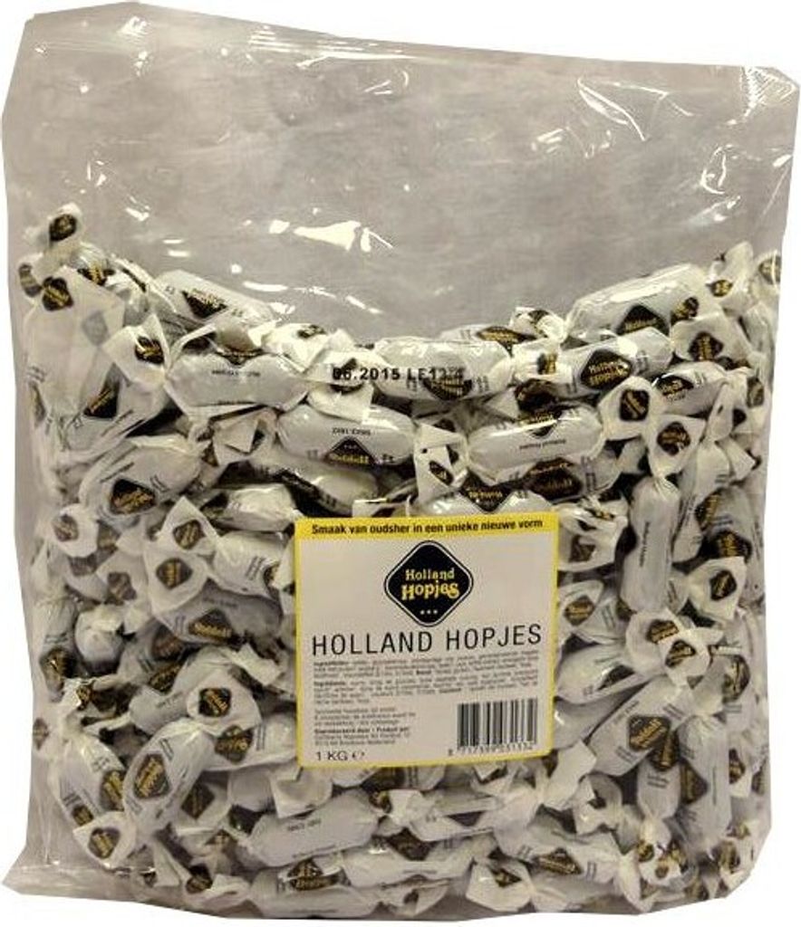 Original niederländische Bonbons Holland Hopjes 1000g Beutel (Kaffee-Karamell Sahne Bonbon)