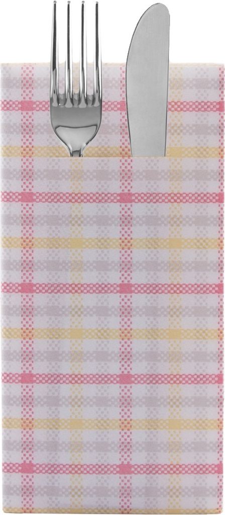 Sovie HOME Besteckserviette Emil in Rosa aus Linclass Airlaid 40 x 40 cm, 1/8 Falz, 12 Stück - Karos