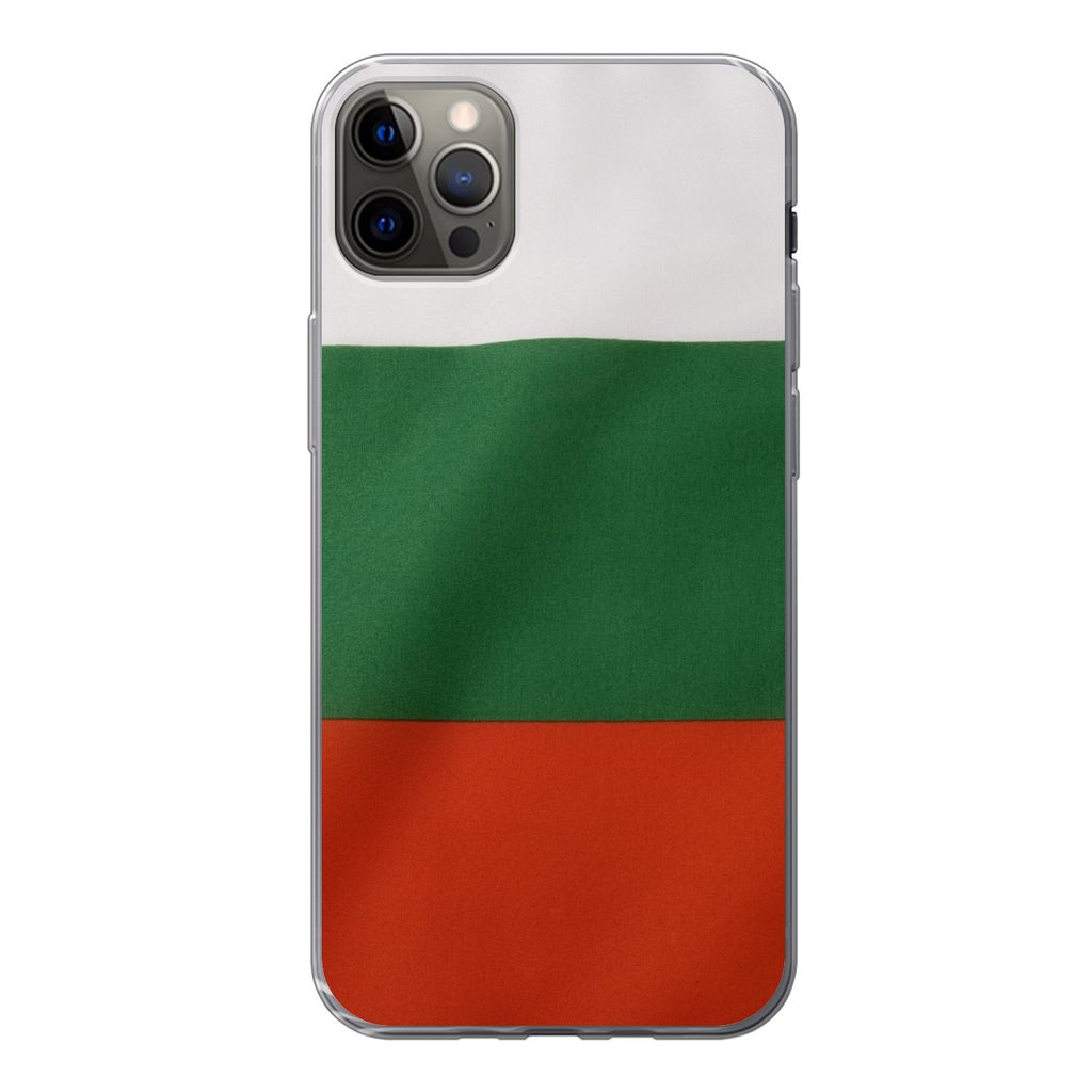 MuchoWow Handyhülle Schutzhülle Hülle für iPhone 13 Pro Max Nahaufnahme der Flagge von Bulgarien Silikon Softcase Handy Hülle - Mobiltelefon