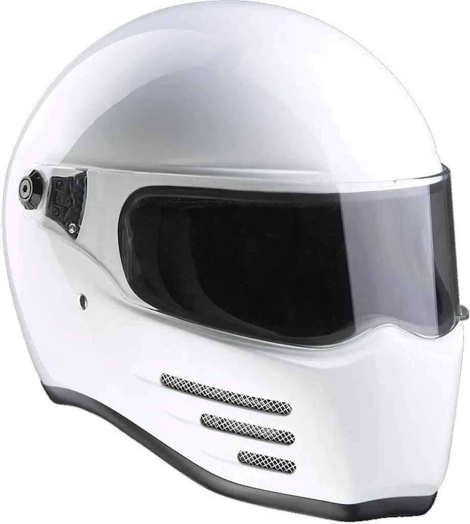 Casque de Moto Intégral Bandit Fighter Blanc S 55-56cm au Style Streetfighter