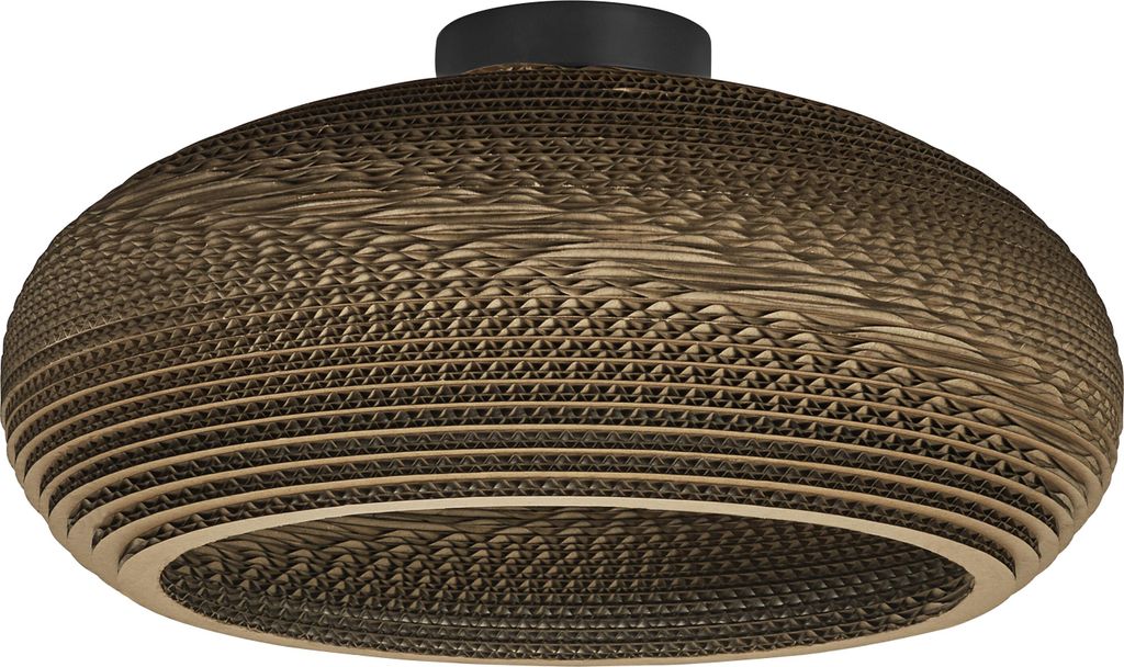 OSRAM Deckenleuchte Decor Cardboard Drop braun aus Wellpappe, leicht, E27, 400 mm Durchmesser, Leuchtenschirm aus recyceltem Material, nachhaltig d...