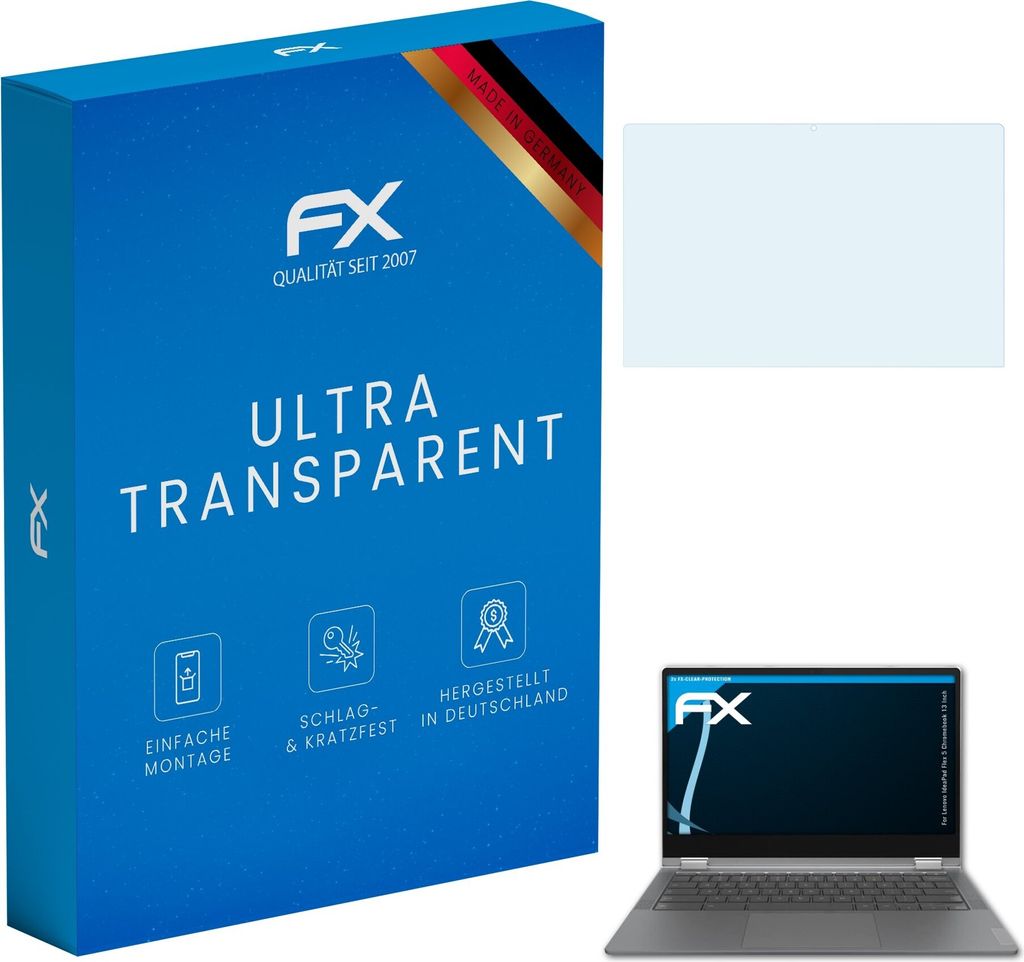 atFoliX FX-Clear 2x Schutzfolie kompatibel mit Lenovo Idea Pad Flex 5 Chromebook (13 Inch) Displayschutzfolie