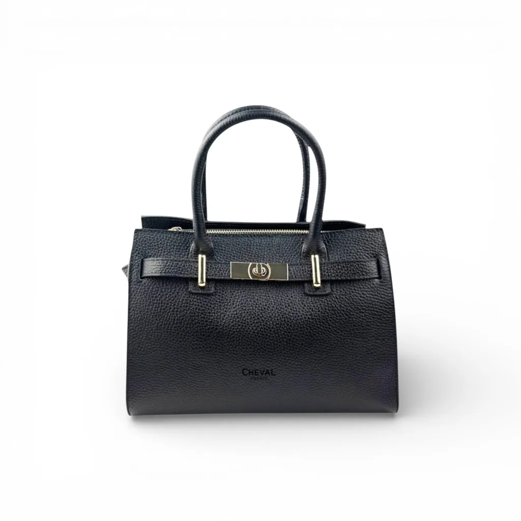 Sac à main Margaret Noir Cheval Firenze - Cuir Durable et Ultra Chic