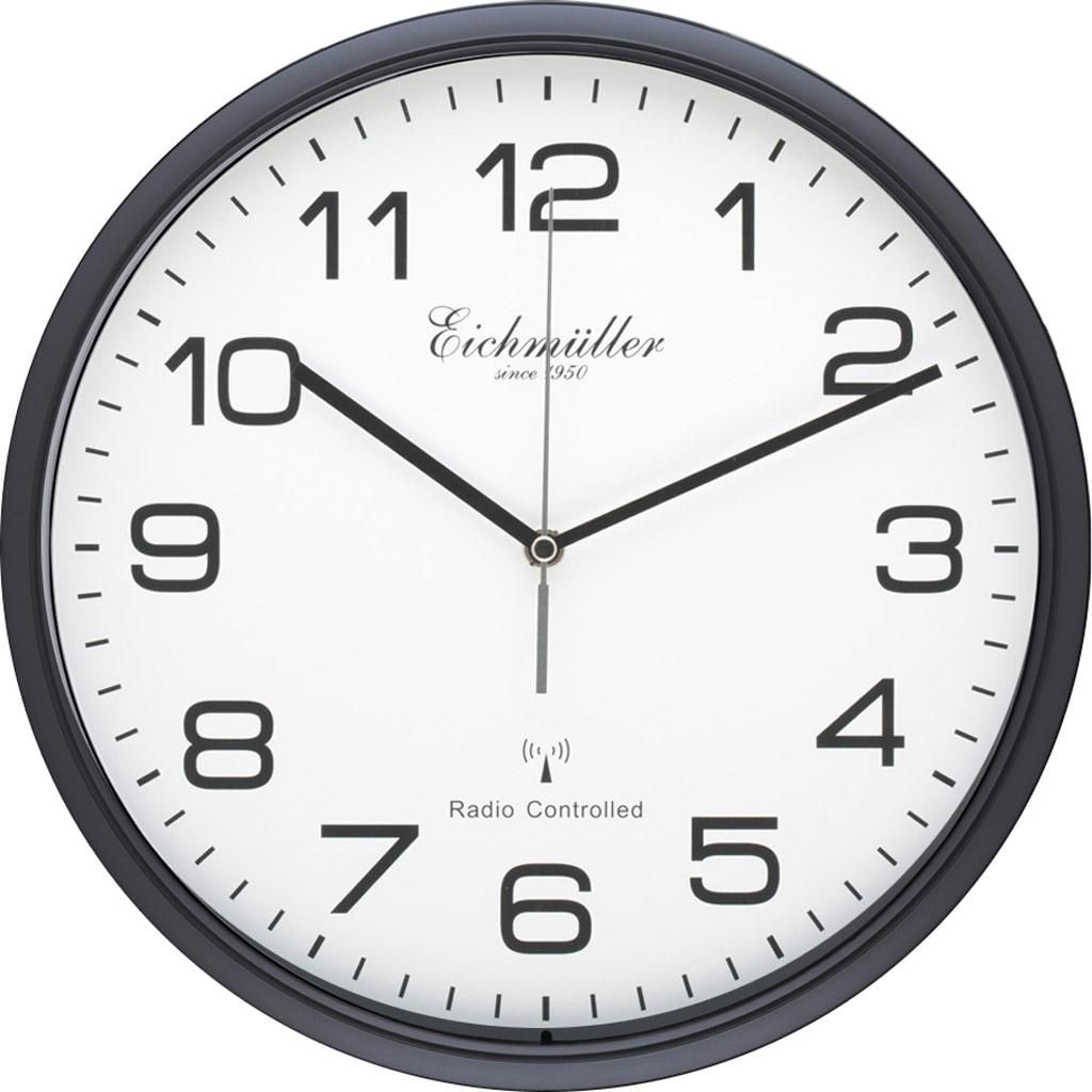 Eichmüller → Wanduhr 30cm schwarz für Küche Diele Produktbild 