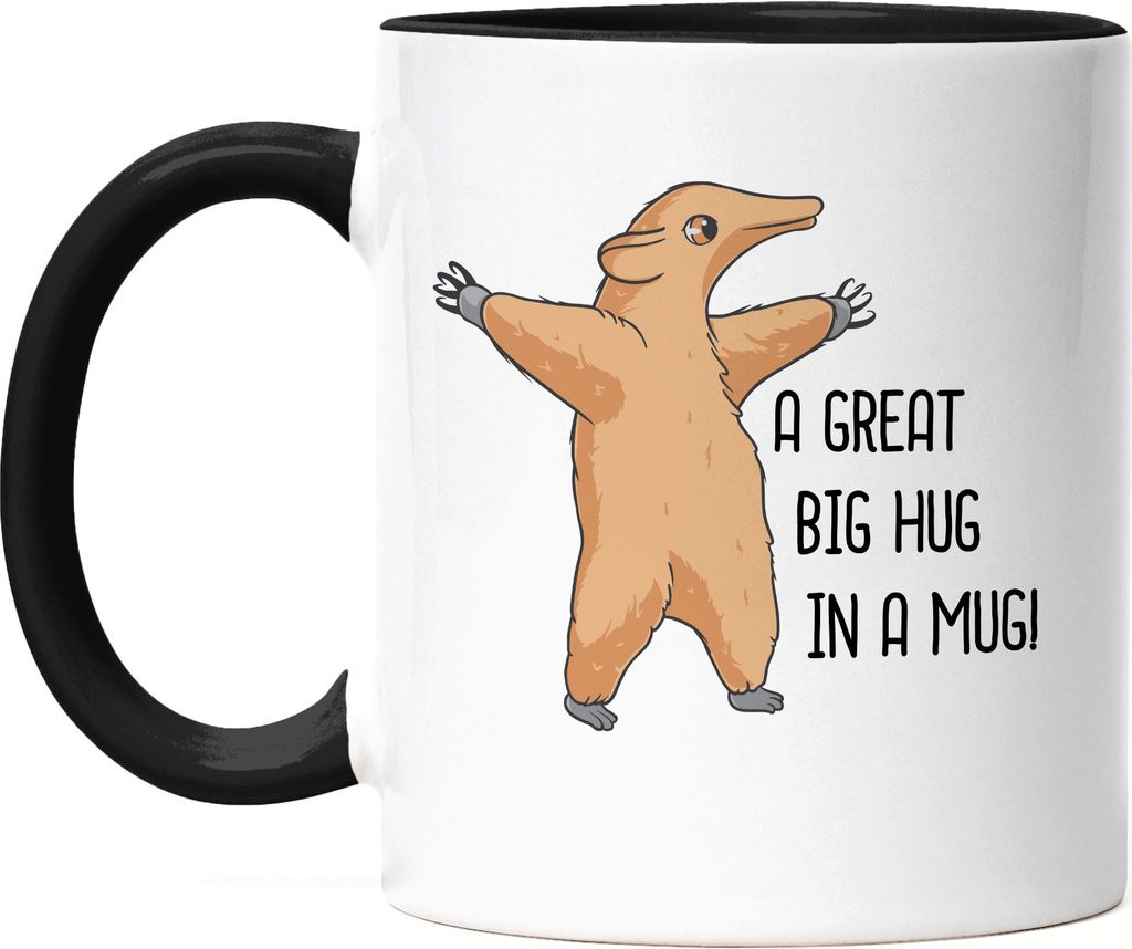 A Big Hug In A Mug Tasse Schwarz Umarmung Geschenkidee Freundin Freund Familie Süß Niedlich