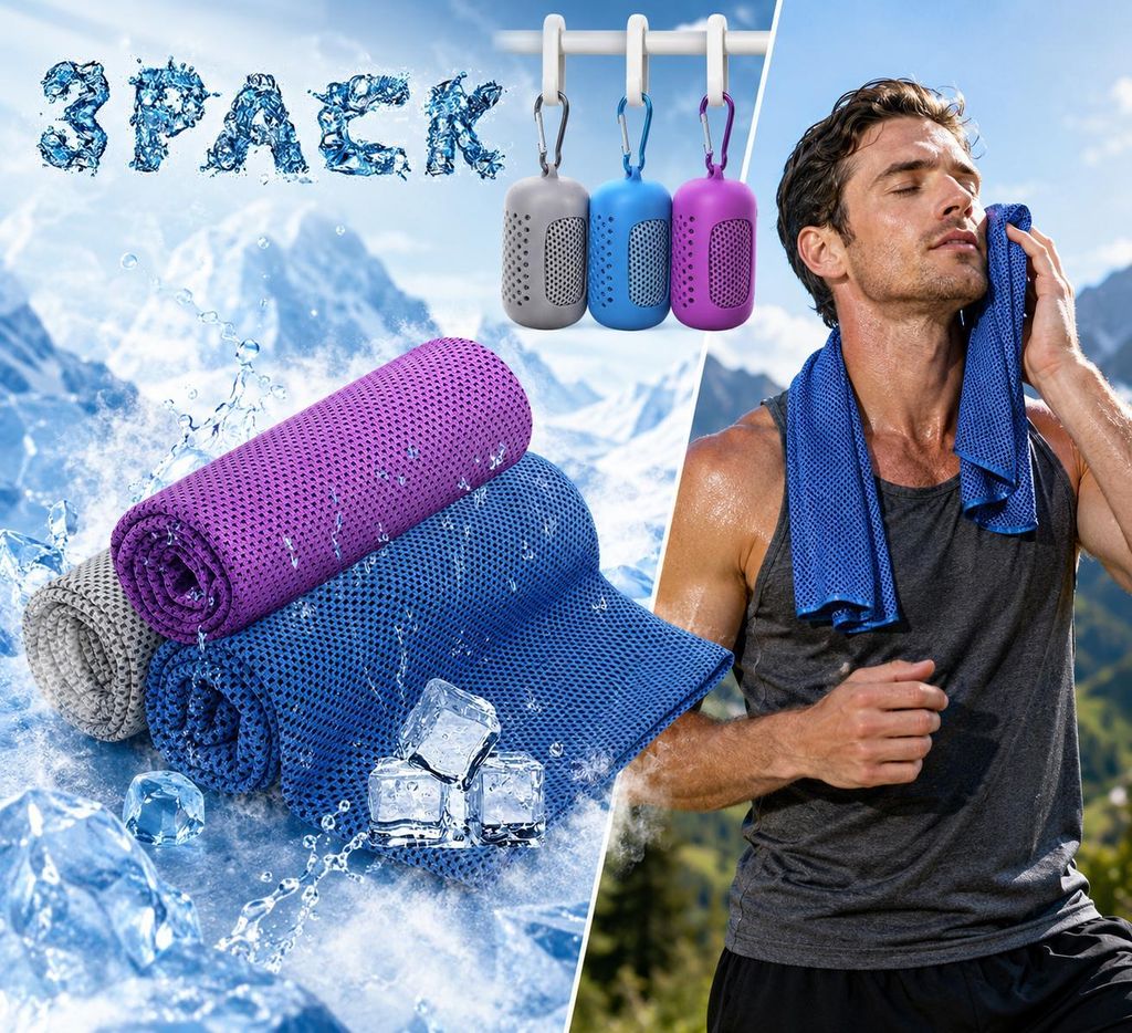 Kühlendes Handtuch Set, Kühltücher, Kühlhandtuch Sport Produktbild 