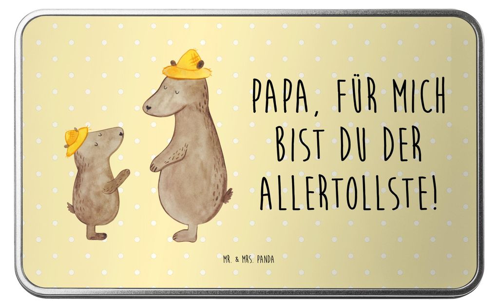 Mr. & Mrs. Panda behälter Bären mit Hut - Gelb Pastell - Geschenk, Vorratsbehälter, plätzchendose, Keksdose, Vatertag, Muttertag, Kinder, Vater...