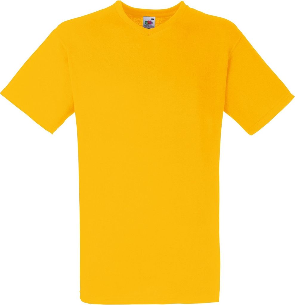 Fruit Of The Loom Valueweight T-shirt für Männer mit V-Ausschnitt, kurzärmlig BC338 (3XL) (Sonnenblumengelb)