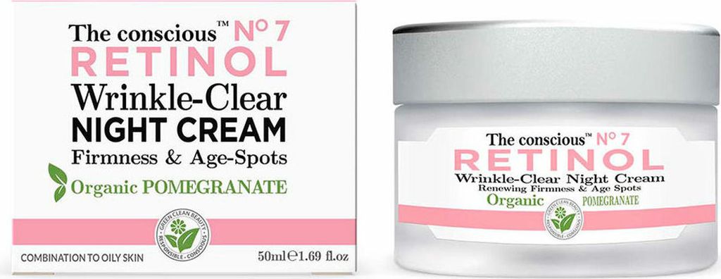 The Conscious Przeciwzmarszczkowy krem na noc z organicznym granatem, 50ml