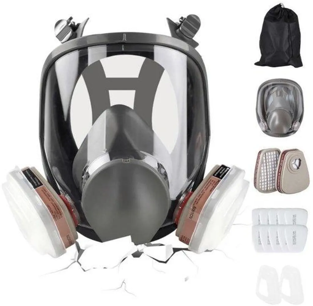 Masque intégral à charbon actif anti-gaz et poussière pour le chantier