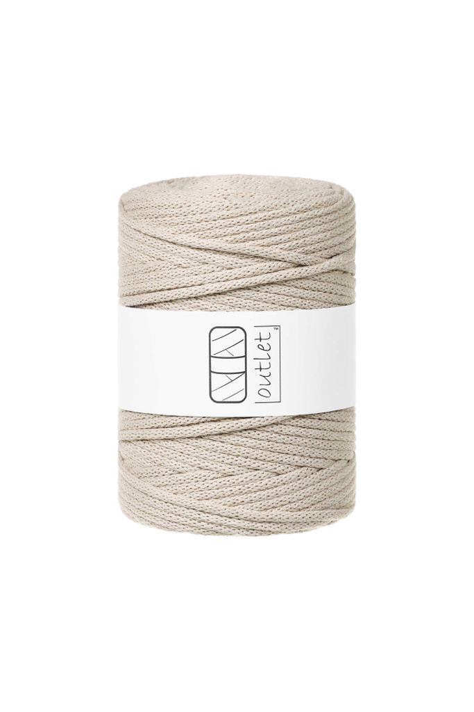 Beige Baumwoll-Flechtkordel 5mm 100m OUTLET Produktbild 