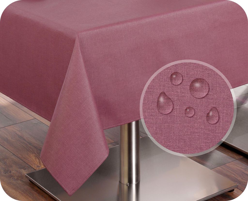 Tischdecke Tischläufer Leinen Struktur aus Baumwolle abwischbar, Farbe und Größe wählbar,Burgund