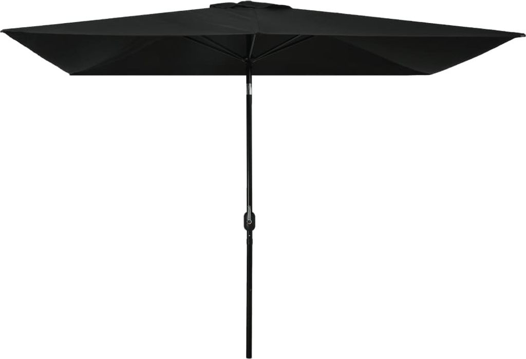 Prolenta Premium Sonnenschirm mit Metall-Mast 300 x 200 cm Schwarz