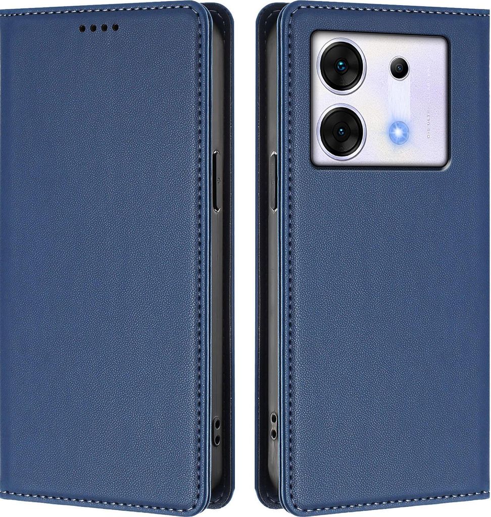 Handyhülle für Infinix Zero 30 5G, Kunstleder Klapphülle Stoßfeste Magnetische Hülle mit Ständer Dunkelblau