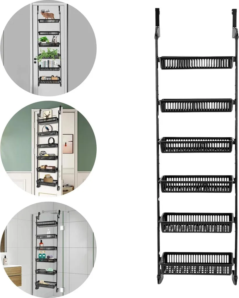 Rangement épices pour porte de placard cuisine gain de place 6 étages