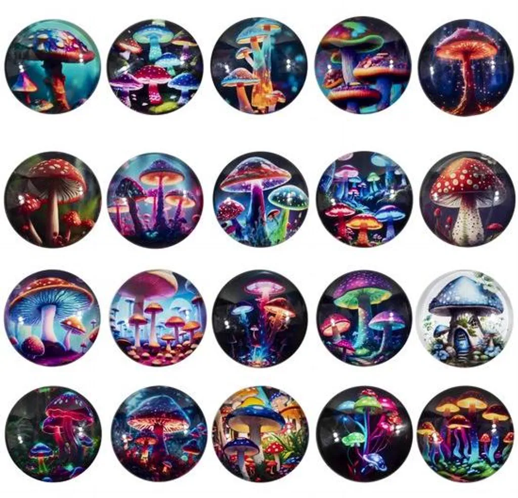 Lot de 20 Aimants en Verre 3D Anti-Rayures pour Frigo et Tableau Blanc