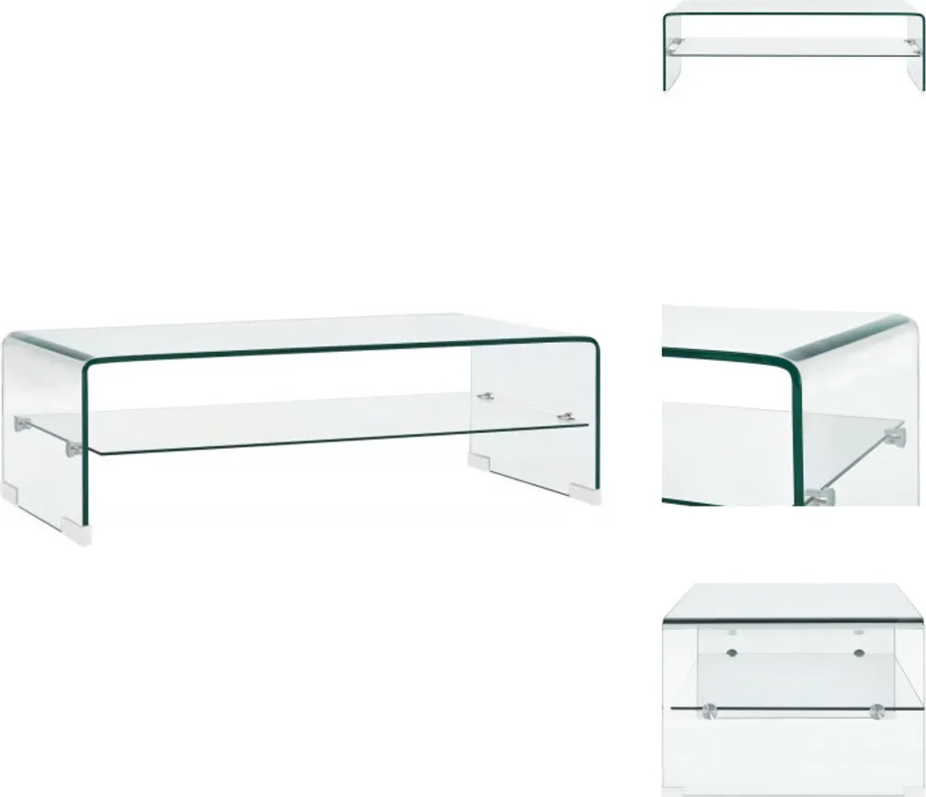 Table Basse Transparente en Verre de Sécurité Forme Cœur 98 cm vidaXL