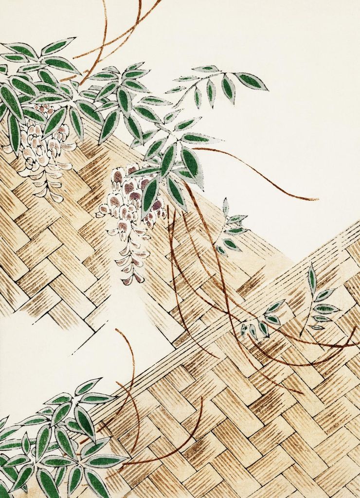 Plakat 13x18cm Wisteria, Bijutsukai Japanisches Vintage für das Wohnzimmer