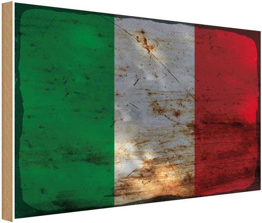 vianmo Holzschild 20x30 cm Italien Italy Rost Flagge Fahne Produktbild 