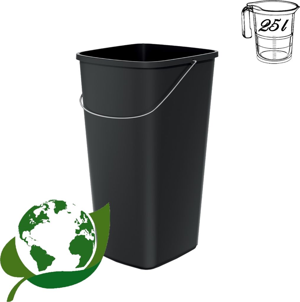 Prosperplast®, Odpadkový koš, NSAB25U-S411, Černá, Obrázek produktu 4