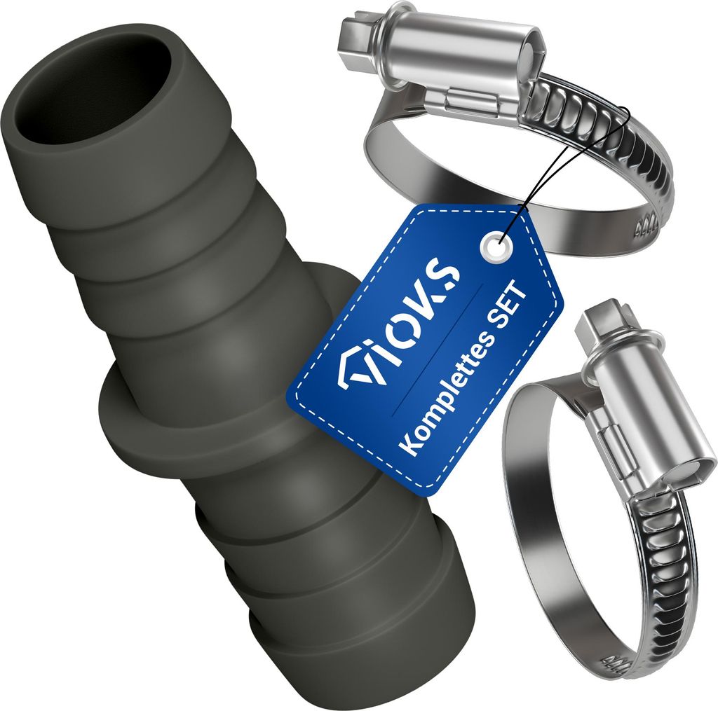 VIOKS Verbinder + 2 Schlauchschelle für 19/19mmØ Produktbild 