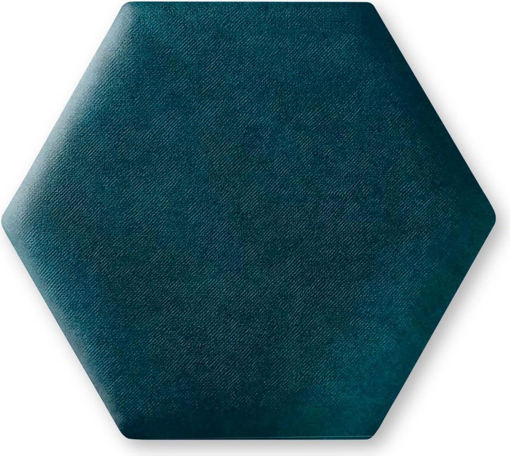 TAPHICEROS Hex Wandpaneel Polsterpaneel, 30x26 cm, VELUTTO 36, Marineblau, Wandkissen Hexagon Wandpolster Kopfteil für Bett Gepolstert Polsterplatte