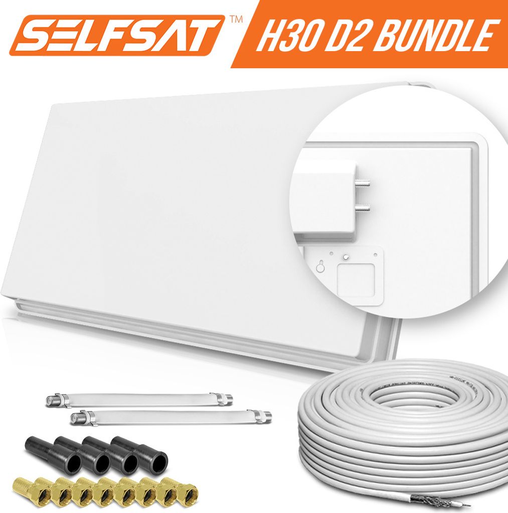 Selfsat H30D2+ 2 TV Teilnehmer SAT Flachantenne FLAT + Produktbild