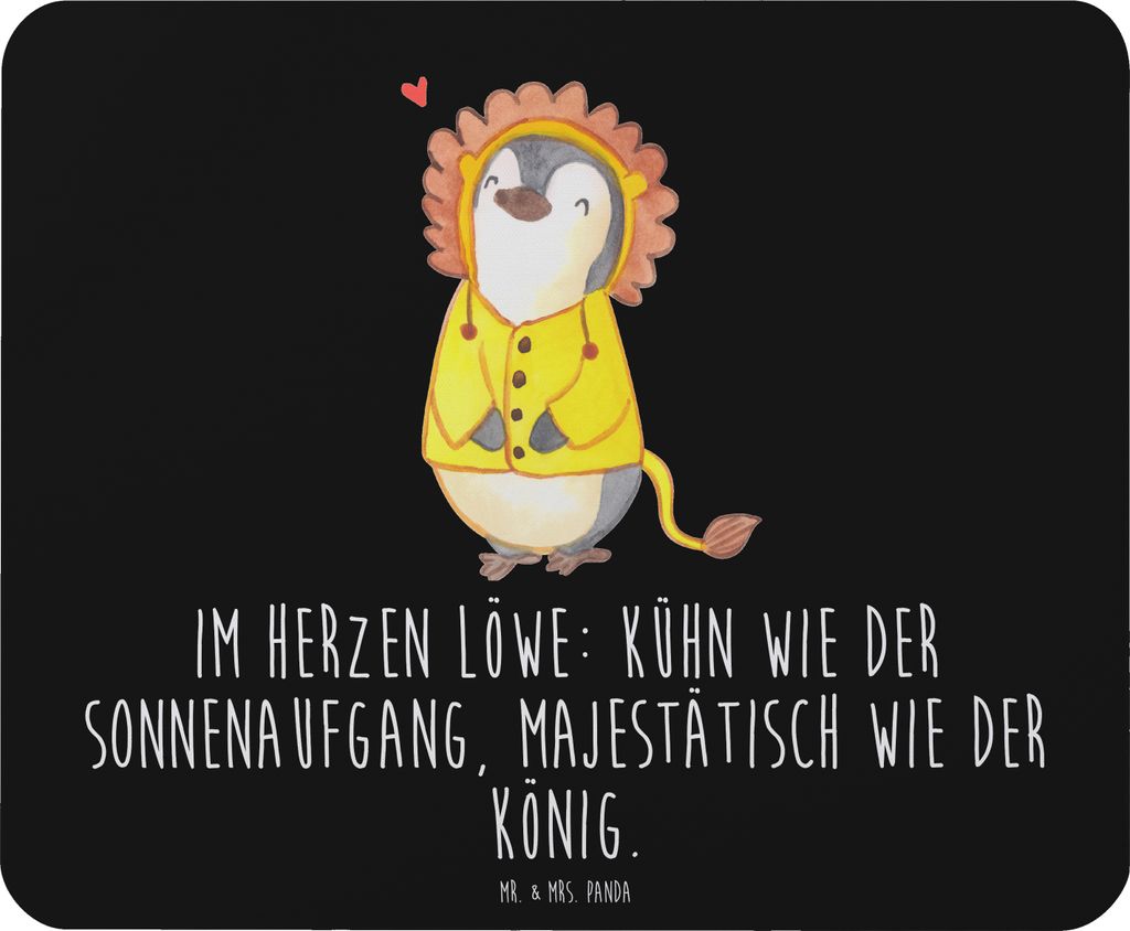 Mr. & Mrs. Panda Mauspad Löwe Astrologie - Schwarz - Geschenk, Sternzeichen, Mouse Pad, Mousepad, laptop, pc mausunterlage, Geburtstagsgeschenk, T...