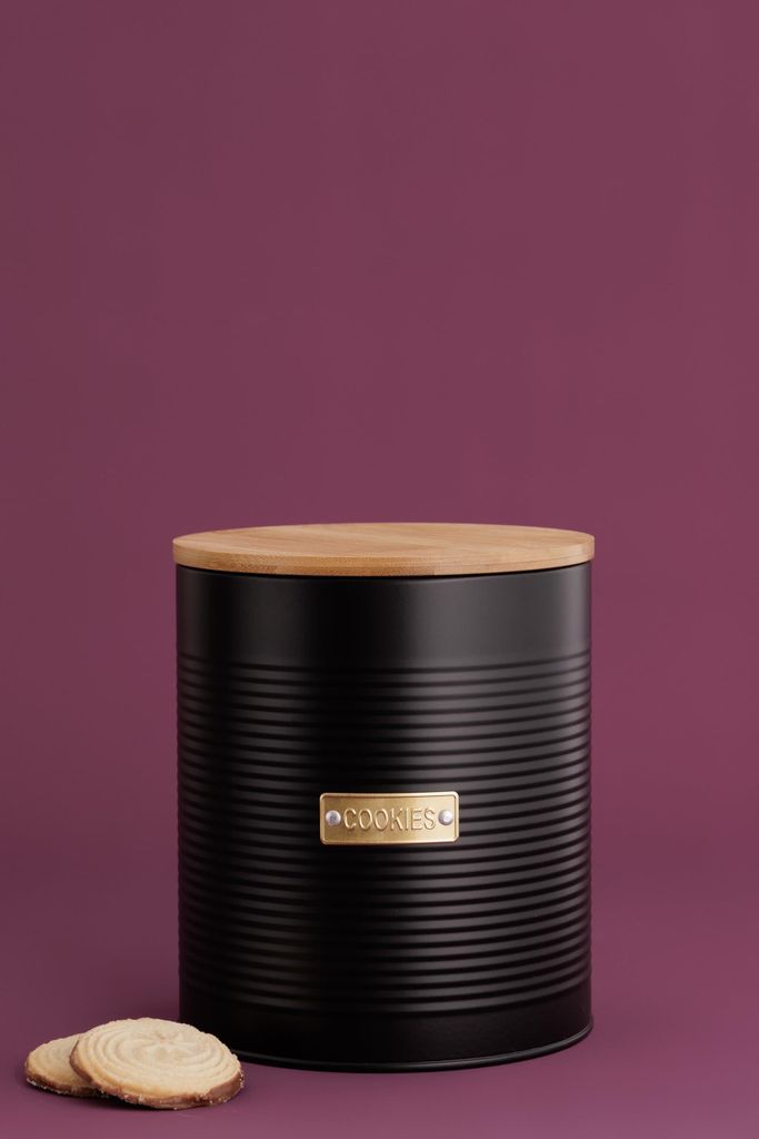 TYPHOON Otto Keksdose mit Bambusdeckel 2,6 Liter, schwarz