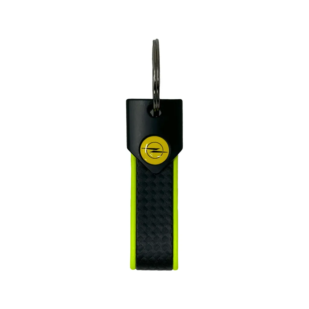 Portachiavi per Opel ad Anello Giallo Fluo - Robusto 90x20 mm