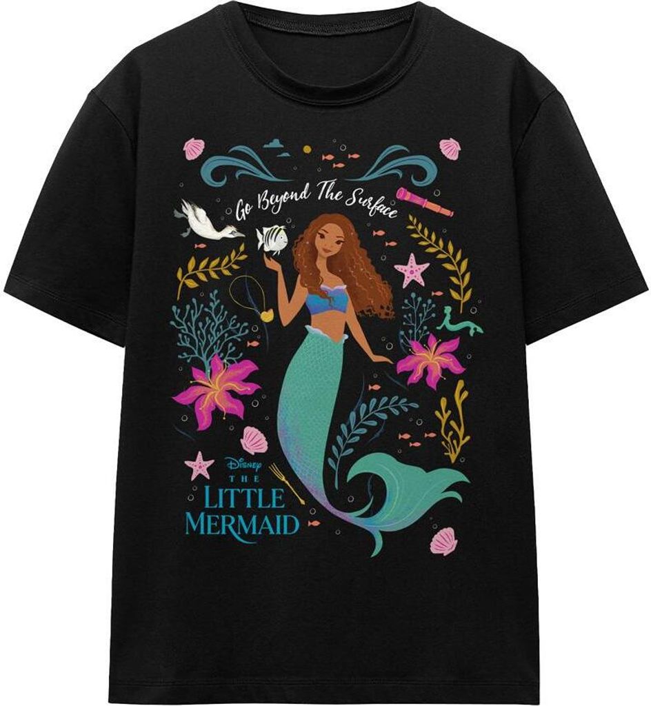 The Little Mermaid - "Go Beyond The Surface" T-Shirt für Herren/Damen Uni TV17036 (S) (Schwarz)