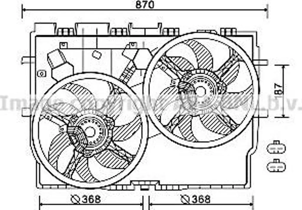 Ventilateur de radiateur AVA pour camionnette Ducato OE 1342689080