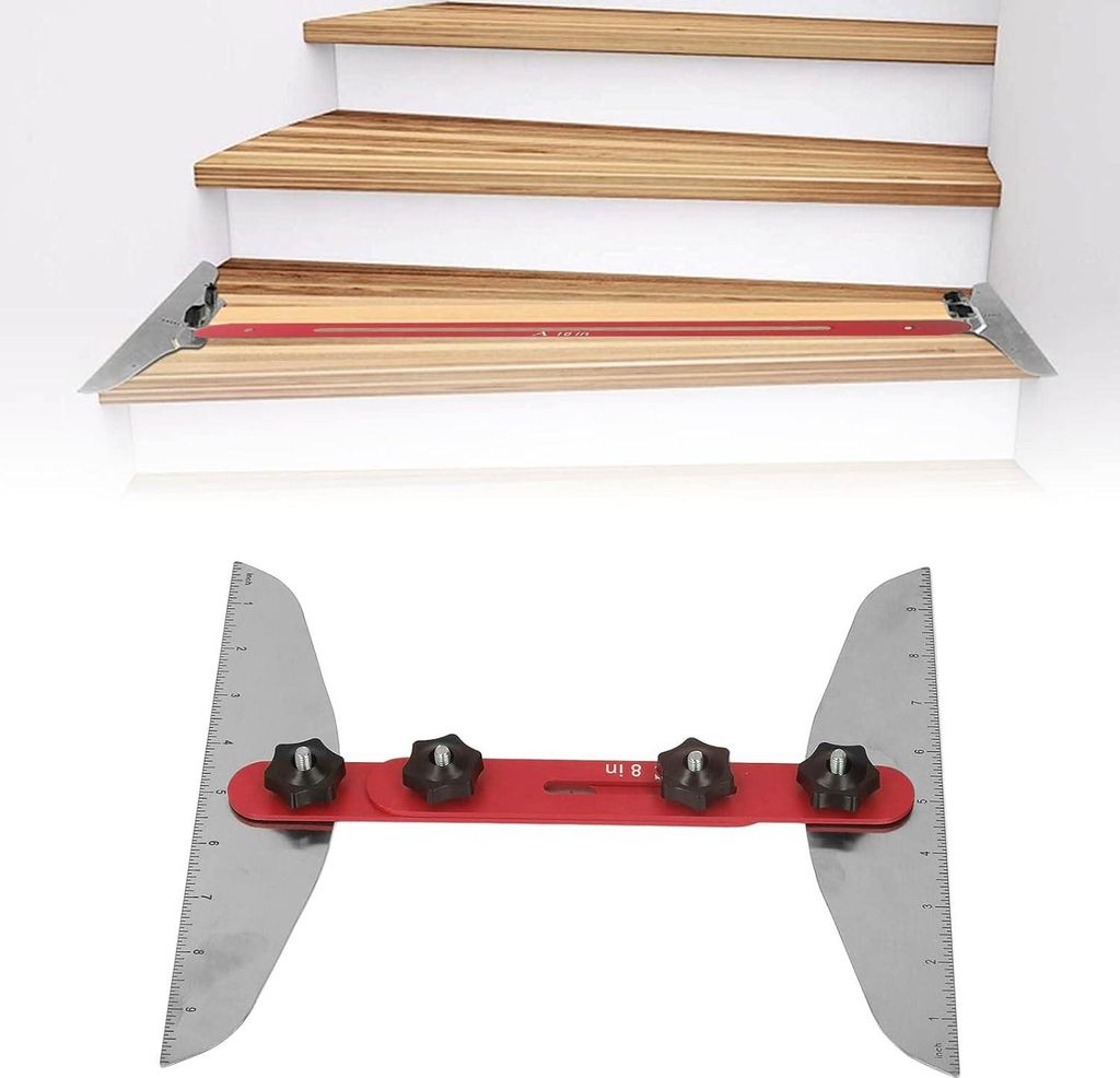 Treppenstufenschablonen-Werkzeugset, Verstellbarer Treppenstufenmesser, 11 Zoll bis 60 Zoll, Treppenlayoutmesser, Regal-Layout-Werkzeug, Schablonen...