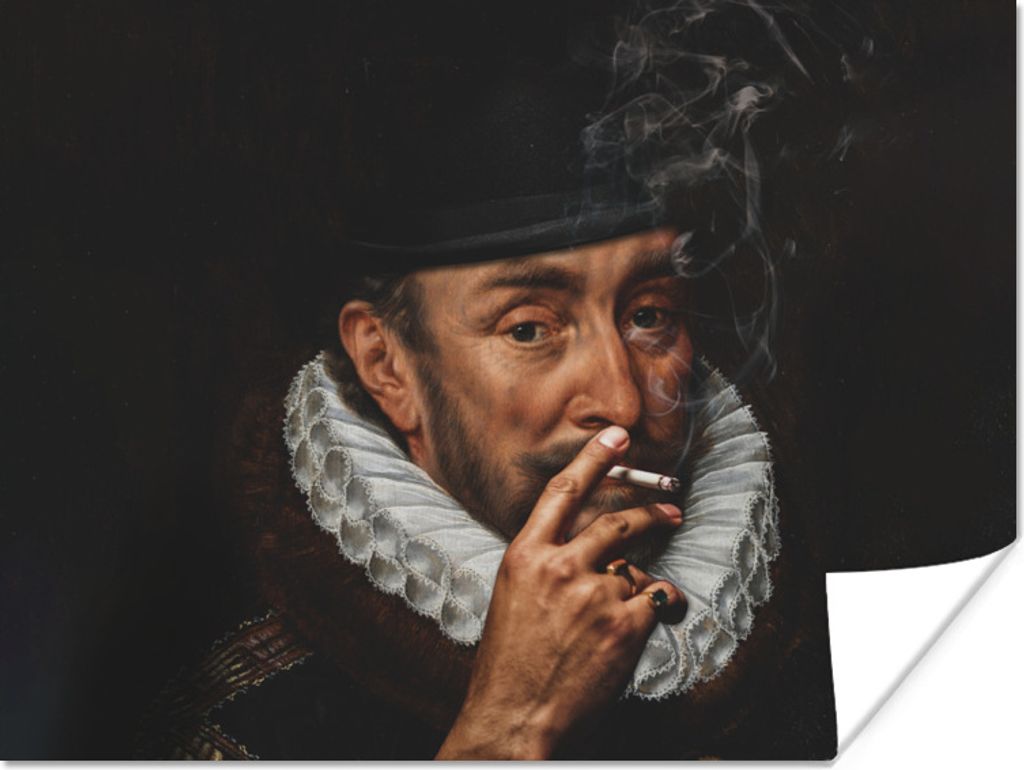 MuchoWow Poster Wilhelm von Oranien - Adriaen Thomasz - Zigaretten 80x60 cm - Kunst für zu Hause