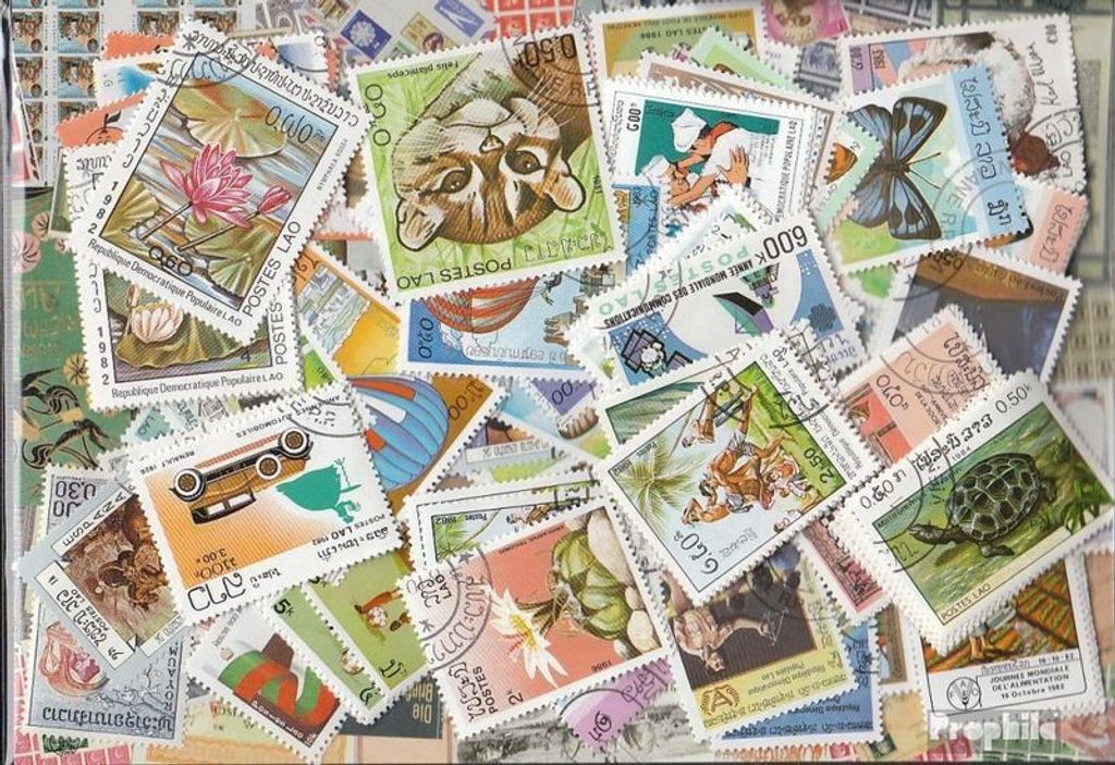 Briefmarken Laos 200 verschiedene Marken