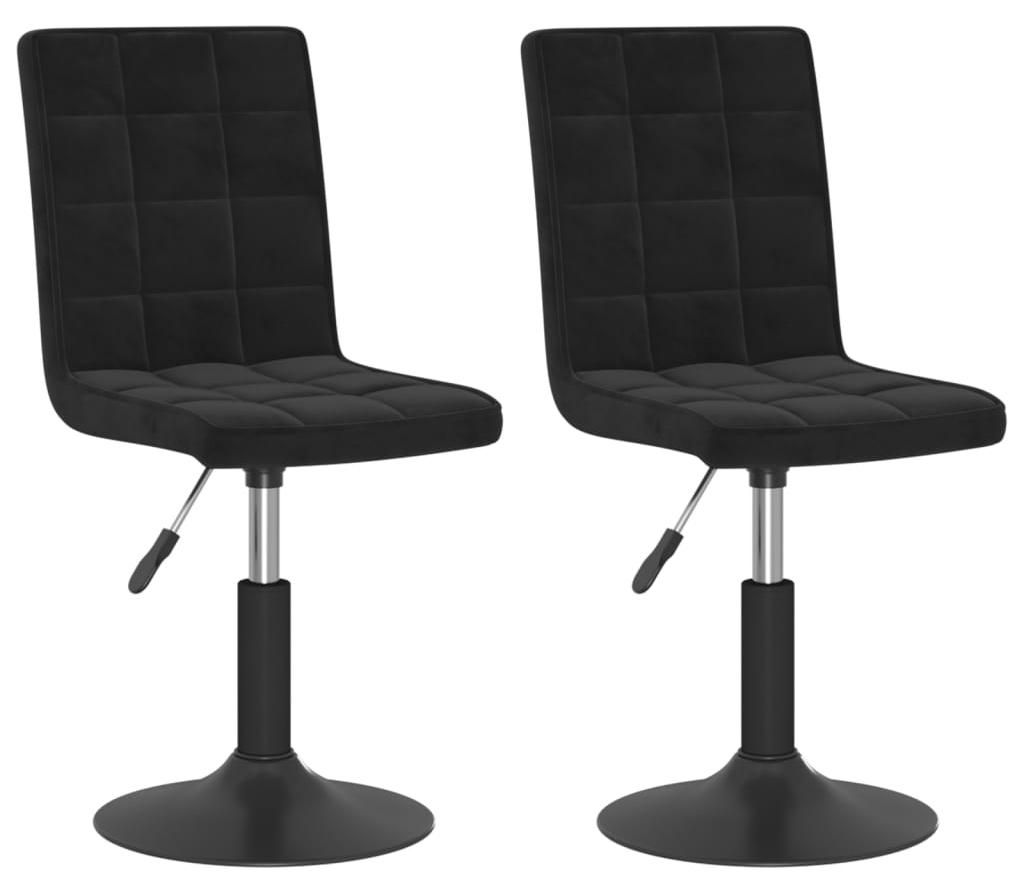 vidaXL Esszimmerstühle 2 Stk. Drehbar Schwarz Samt