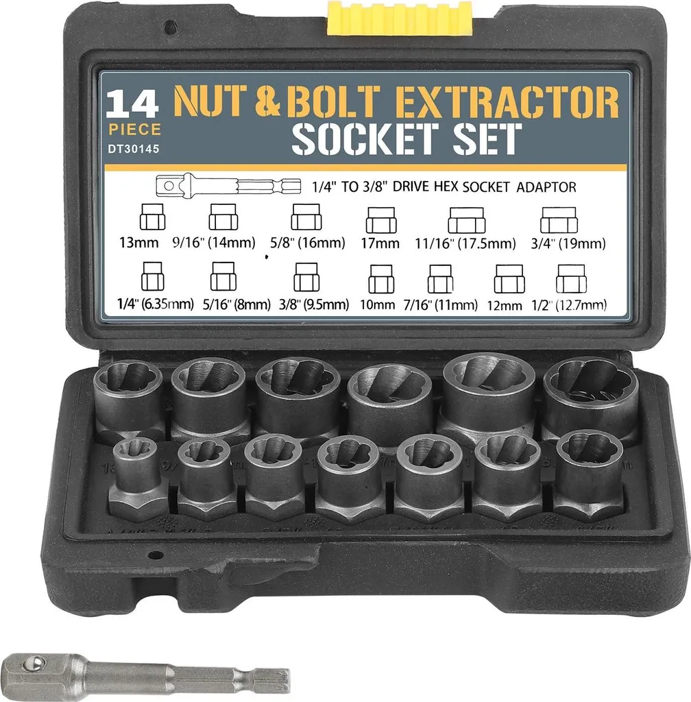 Kit Estrattore Bulloni 14 Pz Acciaio Cr-Mo per Avvitatore a Impulsi